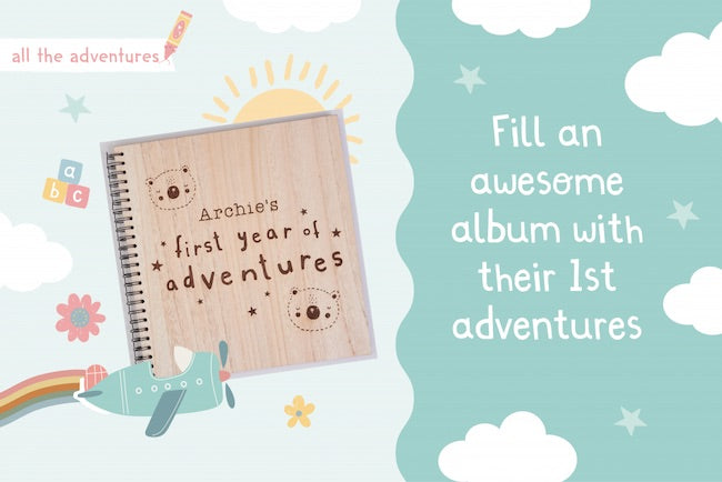 Fill an awesome album with their 1st year of adventures!