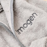 Personalised Grey Hooded Towelling Robe