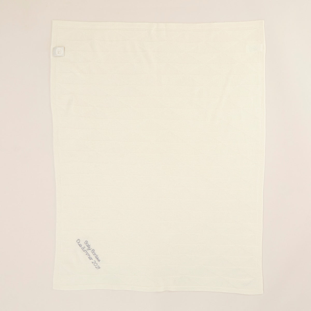 Personalised 100% Cashmere Ivory Baby Blanket