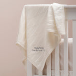 Personalised 100% Cashmere Ivory Baby Blanket