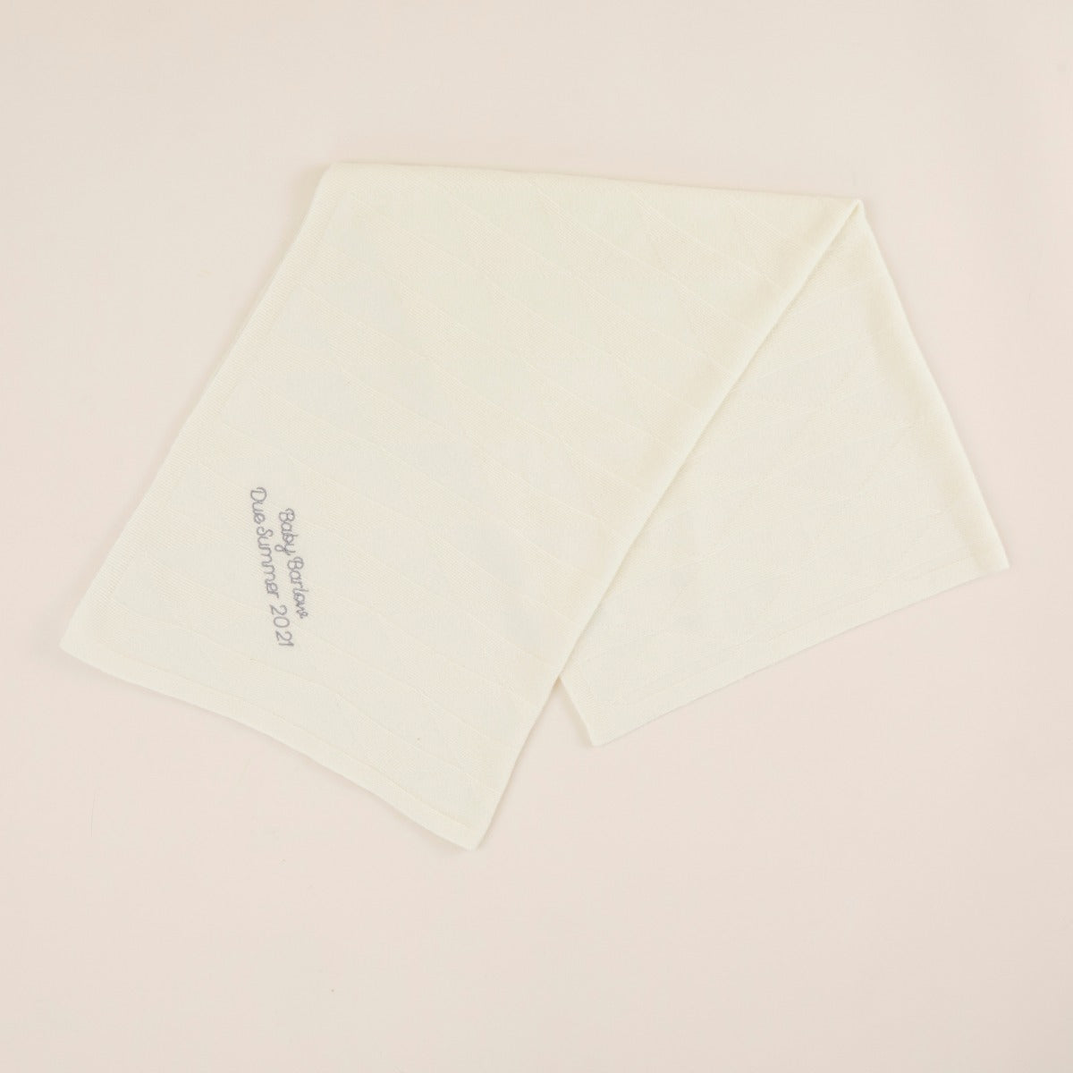 Personalised 100% Cashmere Ivory Baby Blanket