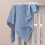 Personalised 100% Cashmere Blue Baby Blanket