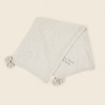 Personalised Grey Cashmere Blend Baby Blanket with Pom Poms