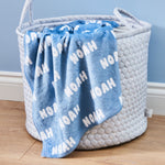 Personalised Blue All-Over Print Fleece Blanket
