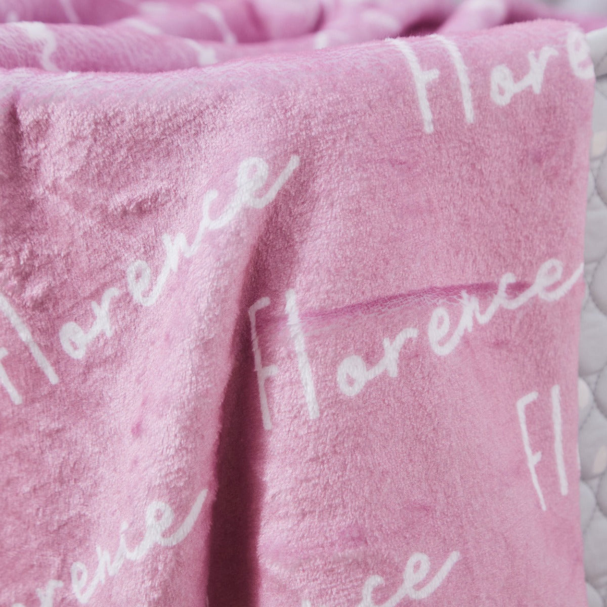 Personalised Pink All-Over Print Fleece Blanket