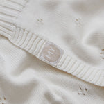 Personalised Cashmere Blend Pointelle Baby Blanket in Ivory