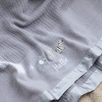 Personalised Born to be Loved Grey Cellular Blanket