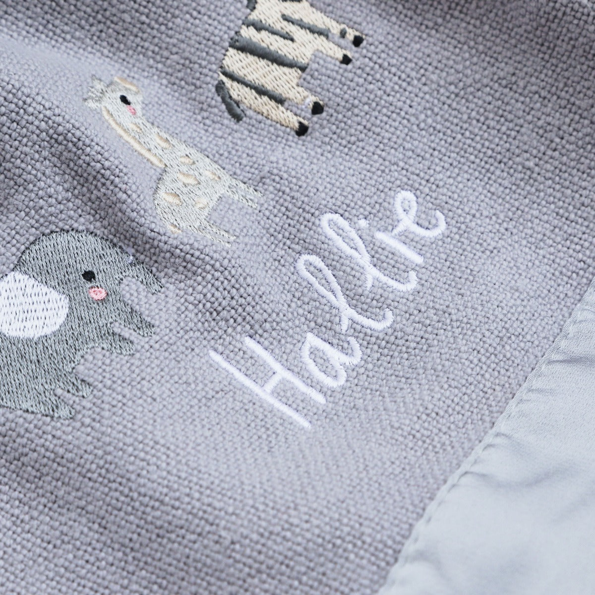 Personalised Born to be Loved Grey Cellular Blanket