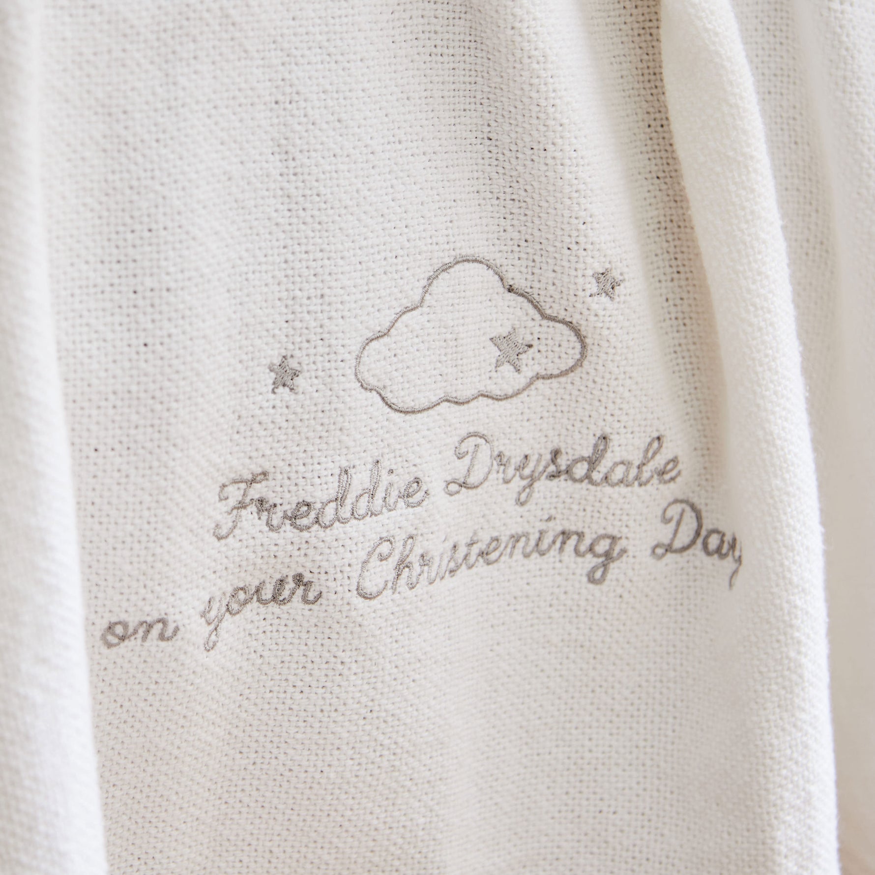 Personalised Christening Day Ivory Cellular Baby Blanket