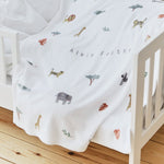 Personalised Safari Animal Print Fleece Blanket