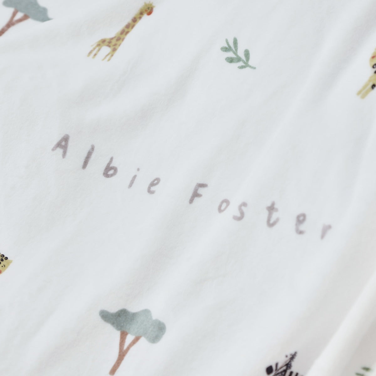 Personalised Safari Animal Print Fleece Blanket