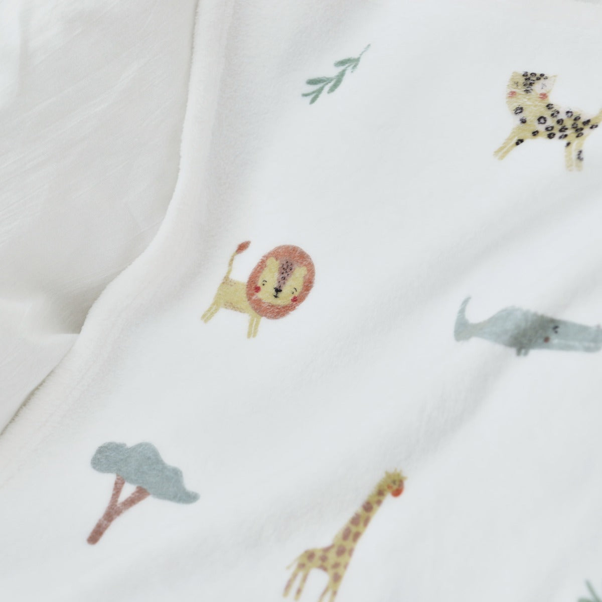 Personalised Safari Animal Print Fleece Blanket