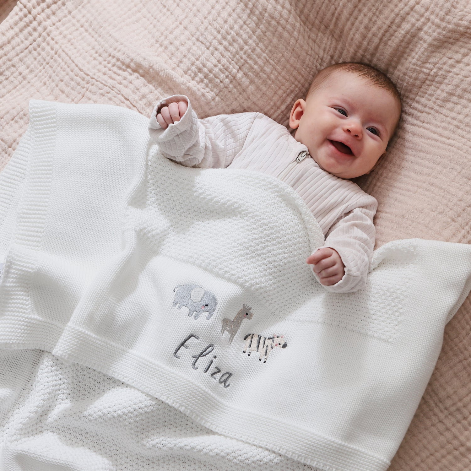 Personalised Born to be Loved Ivory Baby Shawl Blanket