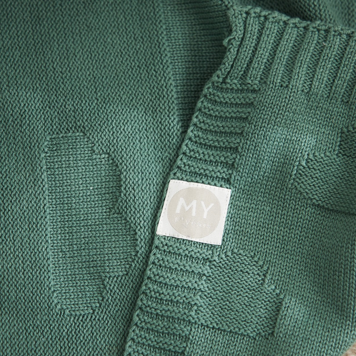 Personalised Forest Green Cloud Jacquard Blanket