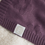 Personalised Plum Flower Jacquard Baby Blanket