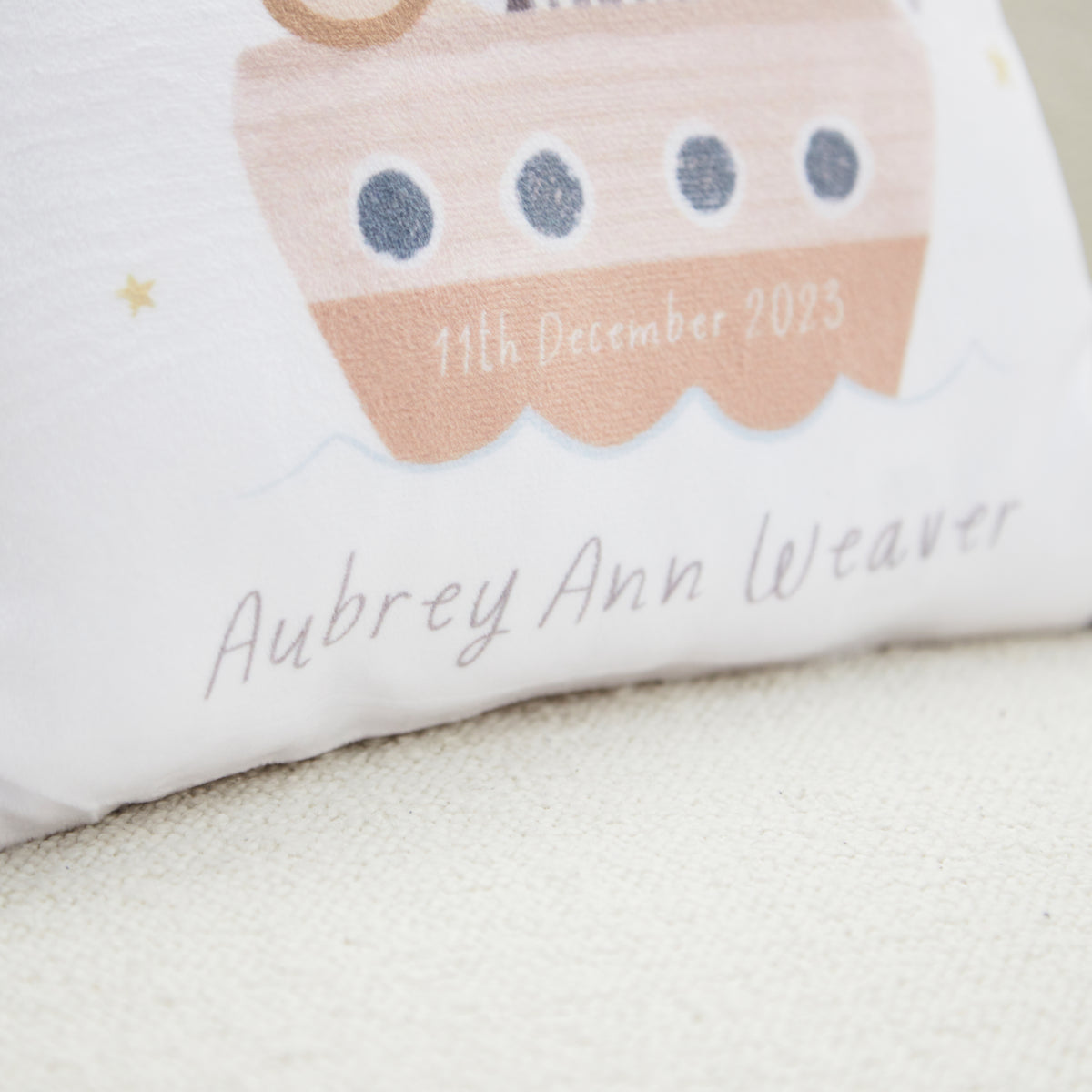 Personalised Animal Christening Day Cushion