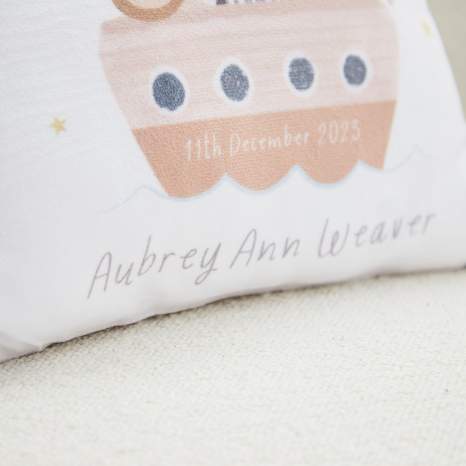 Personalised Animal Christening Day Cushion