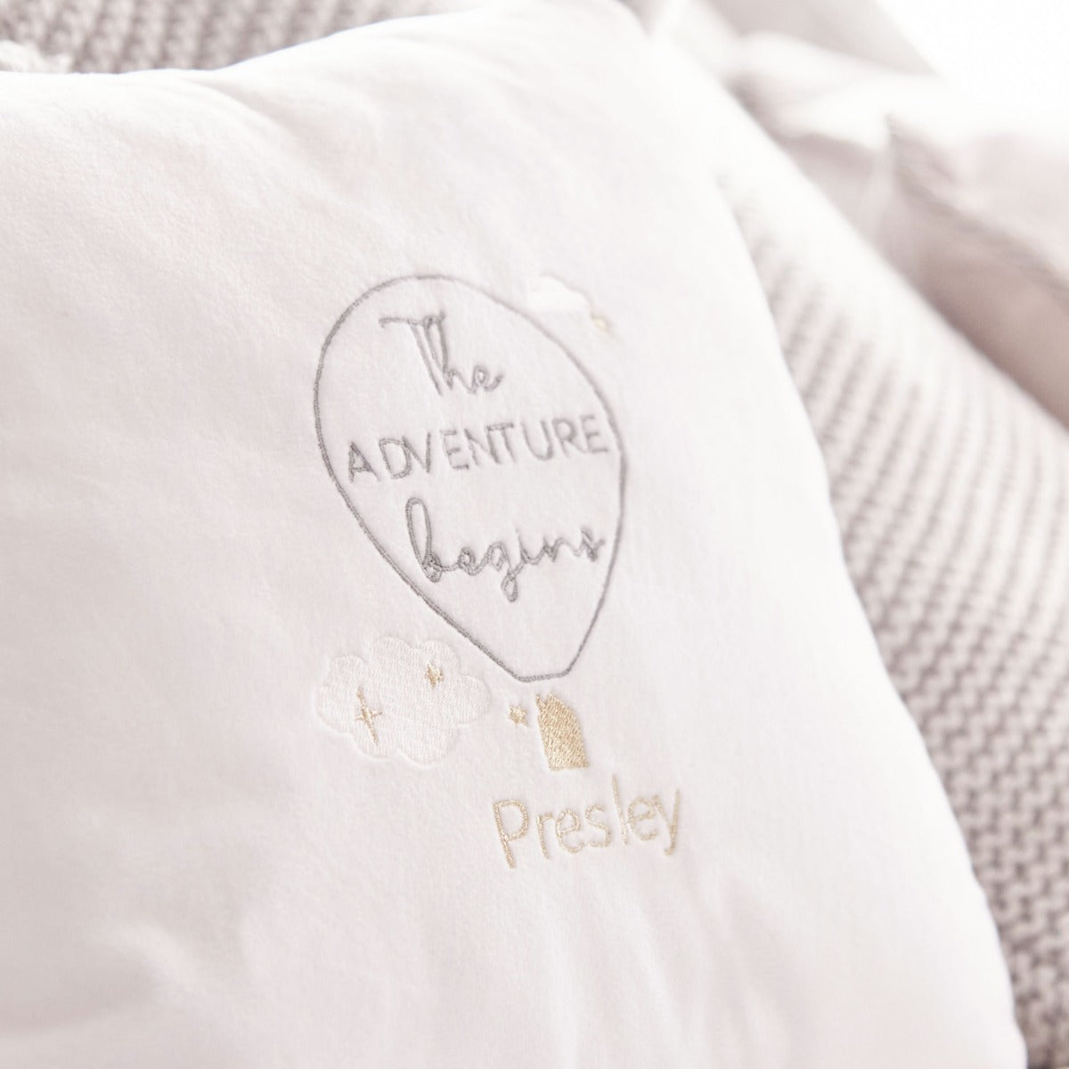 Personalised Hot Air Balloon Design Baby Cushion