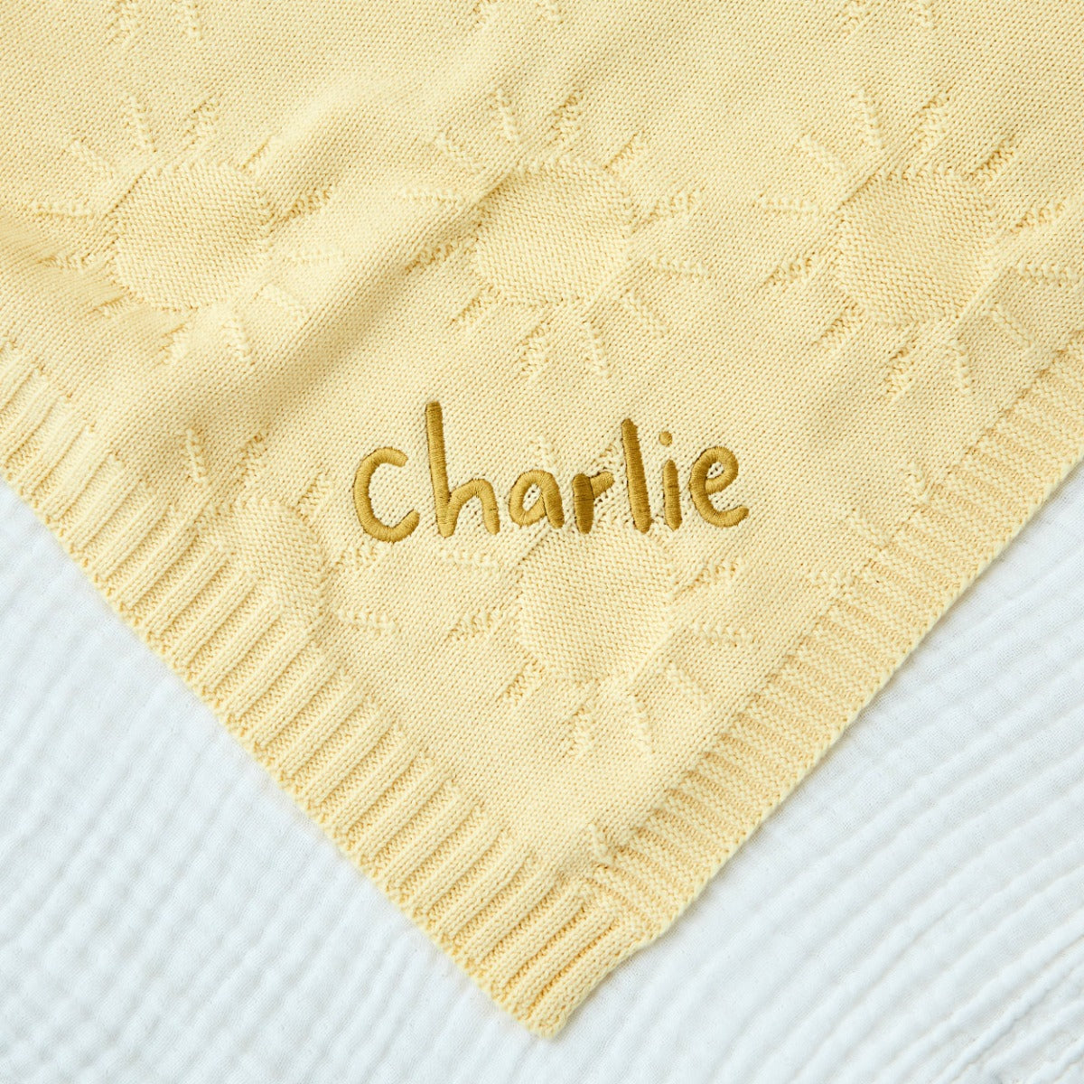 Personalised Sun Sunshine Yellow Jacquard Baby Blanket 