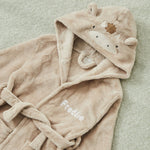 Personalised Oatmeal Cow Fleece Robe 
