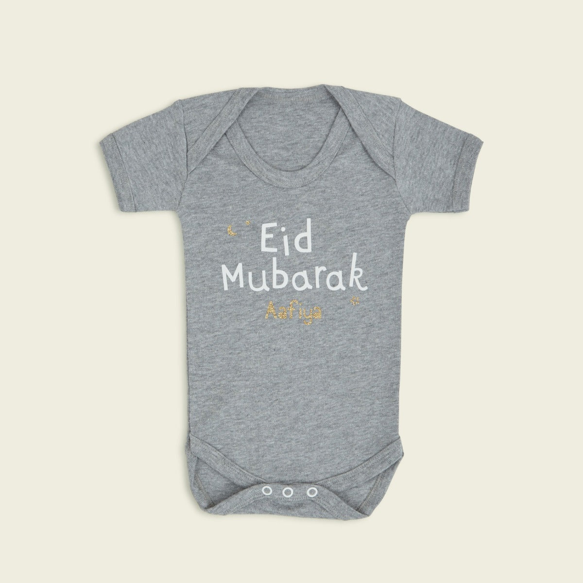 Personalised Eid Mubarak Grey Bodysuit