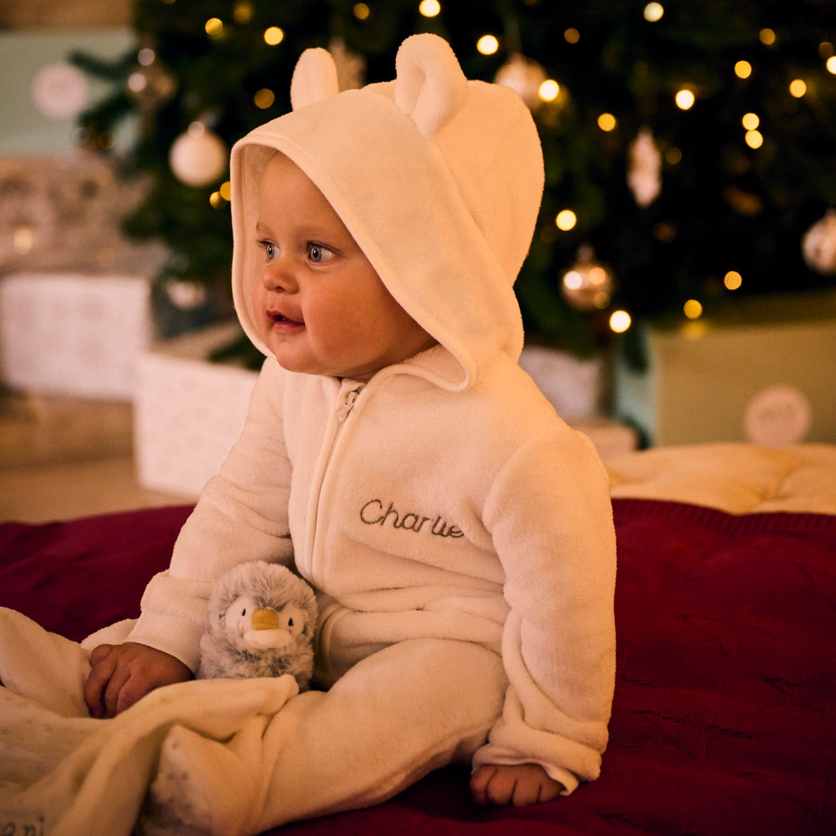 Personalised Ivory Fleece Onesie