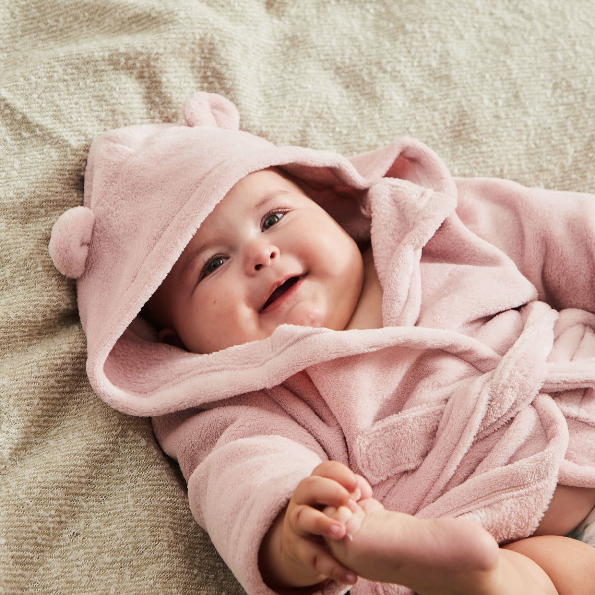 Personalised Pink Fleece Robe with Ears