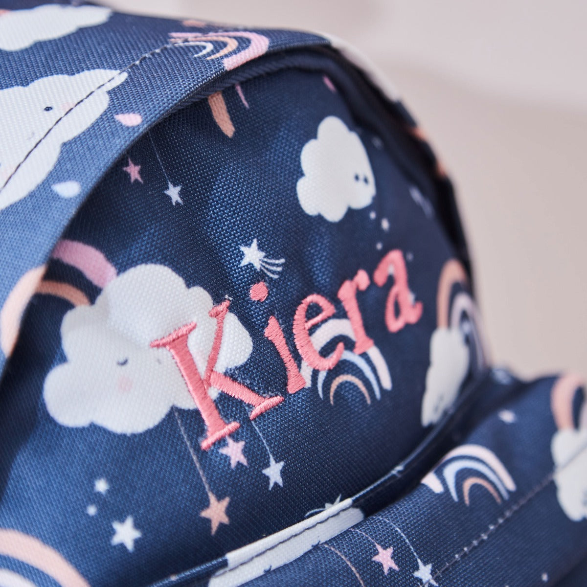 Personalised Blue Rainbow Print Classic Mini Backpack