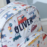 Personalised Transport Print Medium Backpack