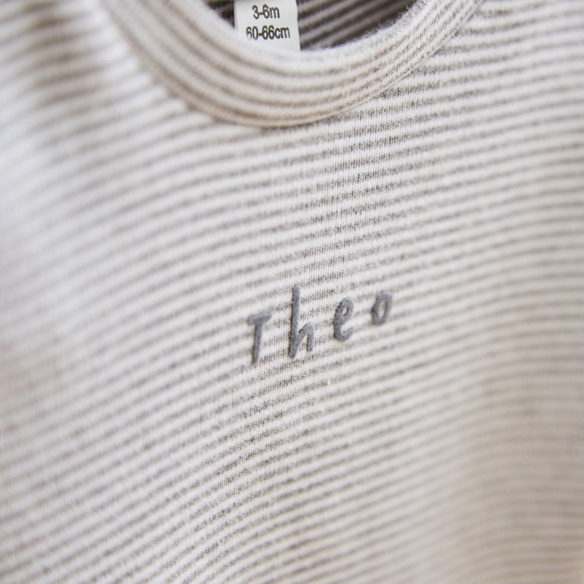 Personalised Grey Children’s Striped T-Shirt