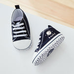 Personalised Navy Space Baby High Top Trainers