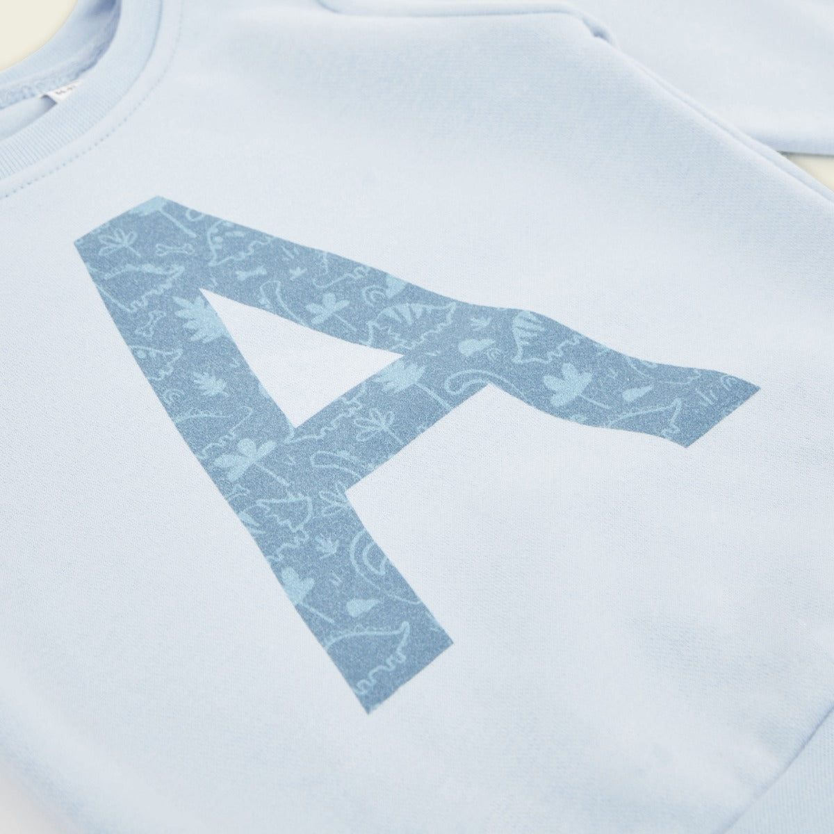 Personalised Blue Dinosaur Initial Sweatshirt