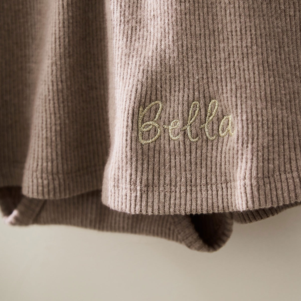 Personalised Taupe Ruffle Dress by Lil Atelier