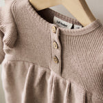 Personalised Taupe Ruffle Dress by Lil Atelier