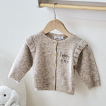 Personalised Kids' Taupe Knitted Cardigan by Name It