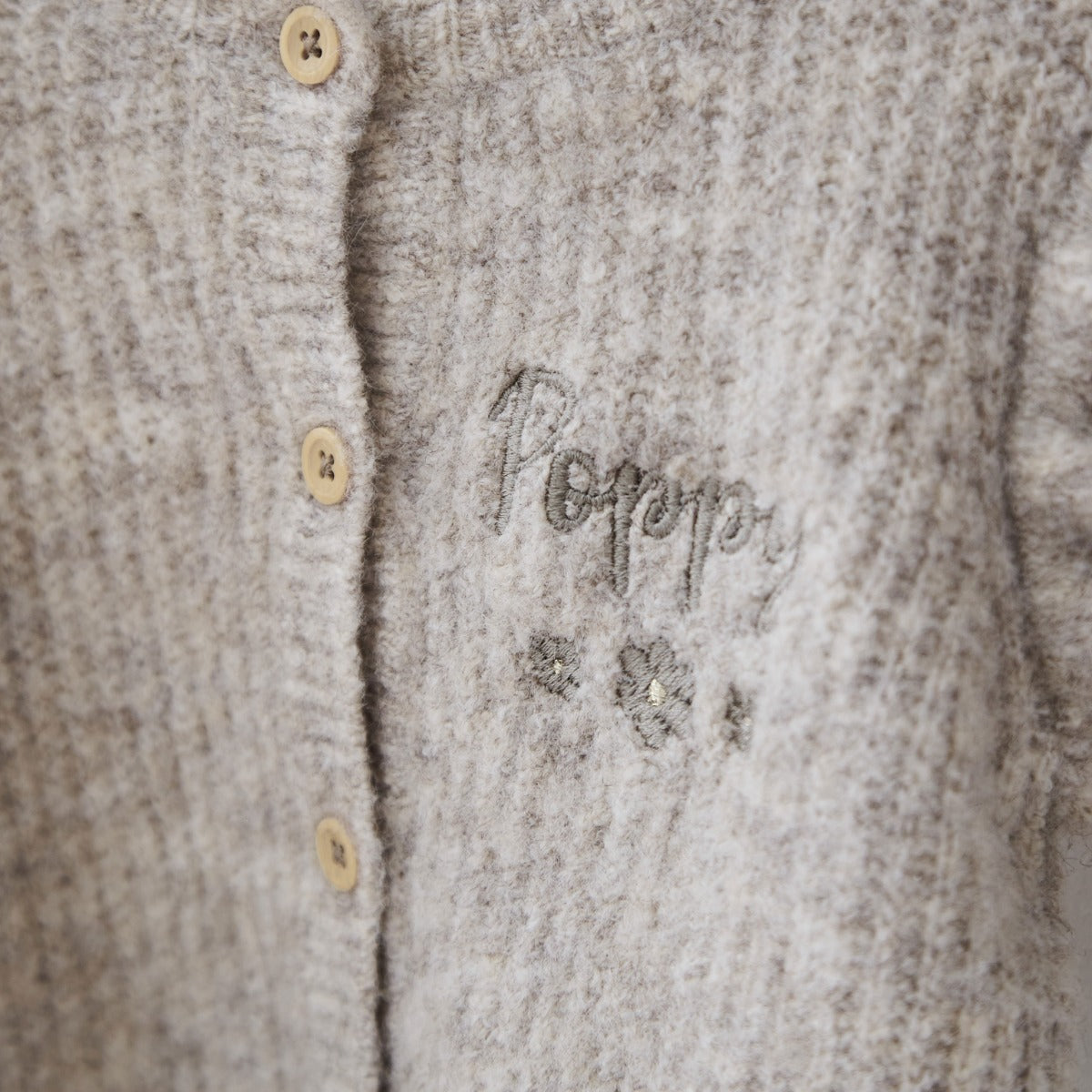 Personalised Kids' Taupe Knitted Cardigan by Name It