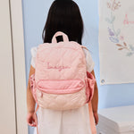 Personalised Pink Quilted Medium Backpack