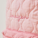 Personalised Pink Quilted Medium Backpack