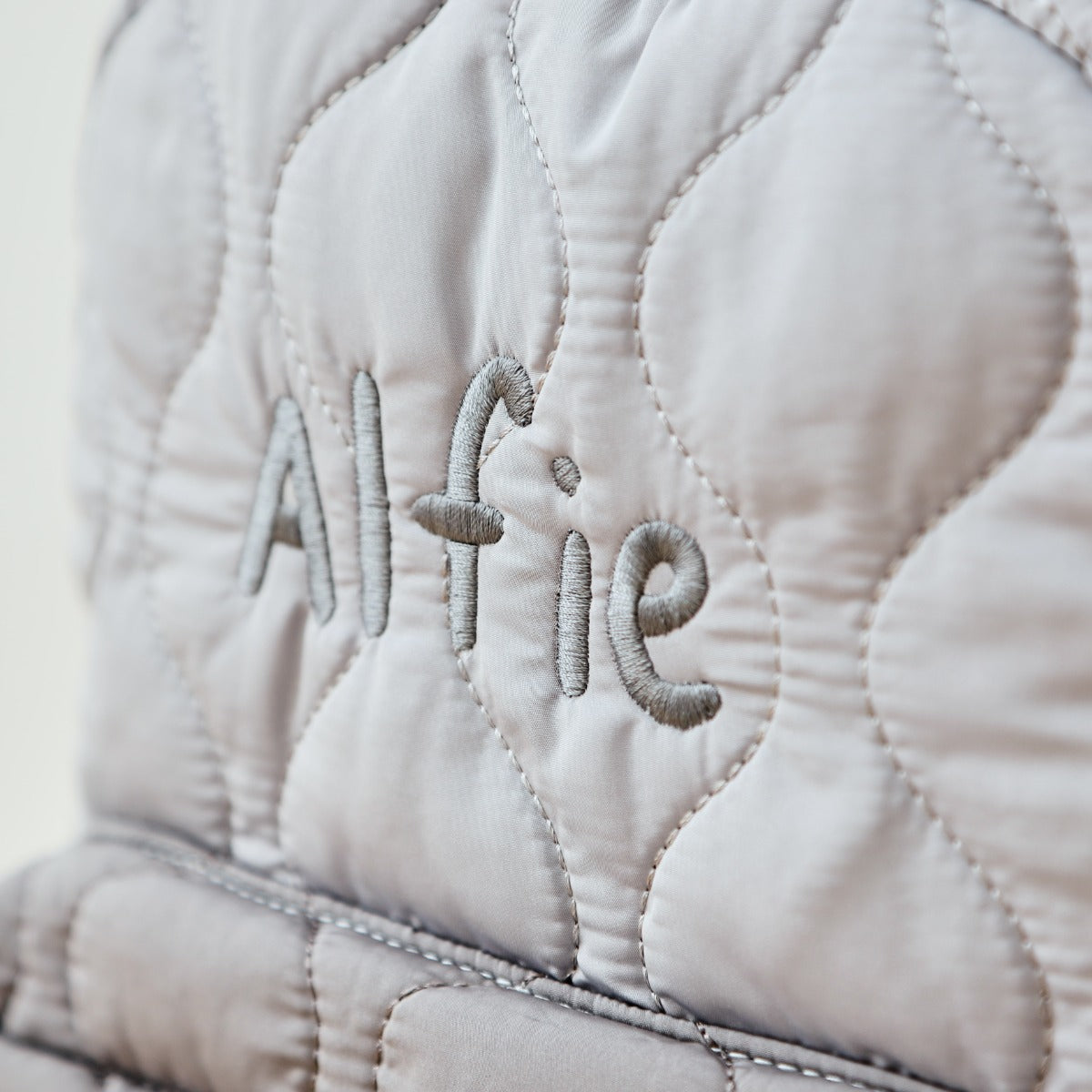Personalised Grey Quilted Medium Backpack