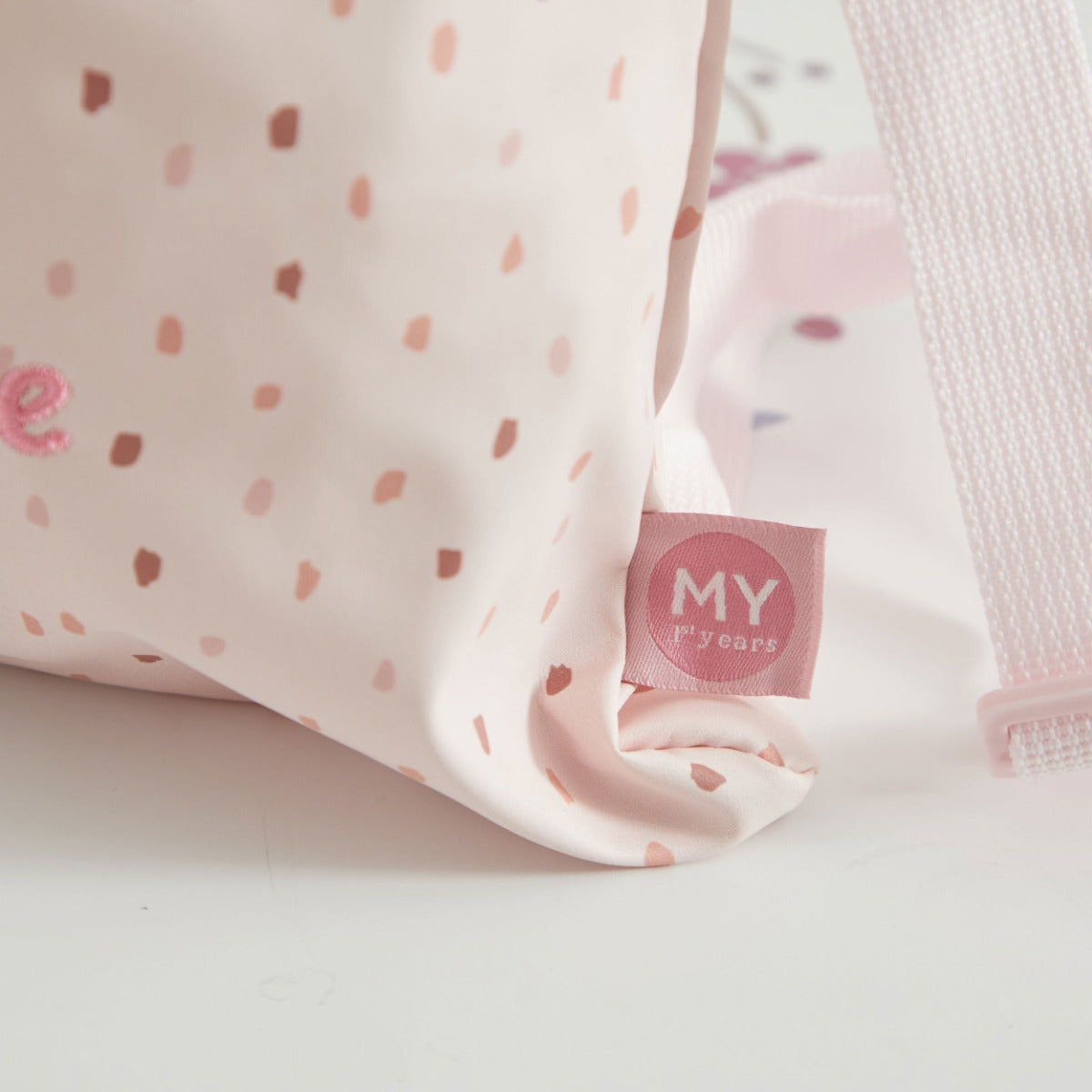 Personalised Pink Spot Drawstring Bag