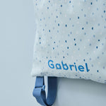 Personalised Blue Spot Drawstring Bag