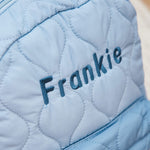 Personalised Blue Quilted Medium Backpack