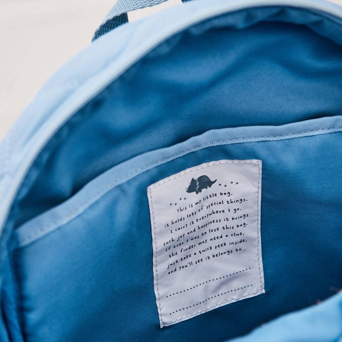 Personalised Blue Quilted Medium Backpack