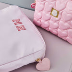 My Kids Personalised Pink Heart Pouch Set