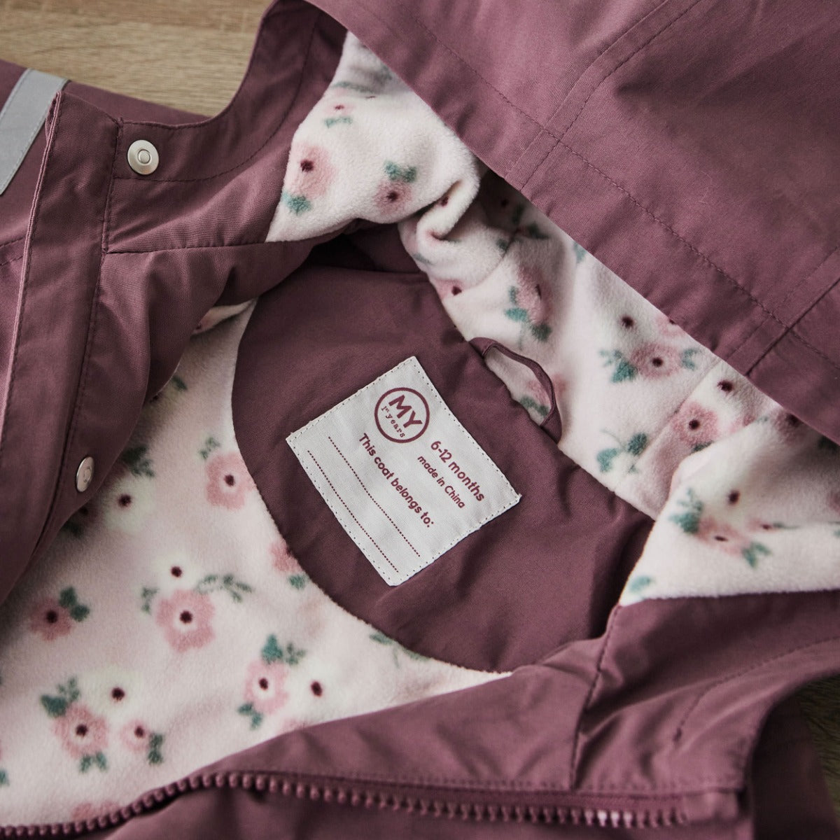 Personalised Plum Floral Raincoat