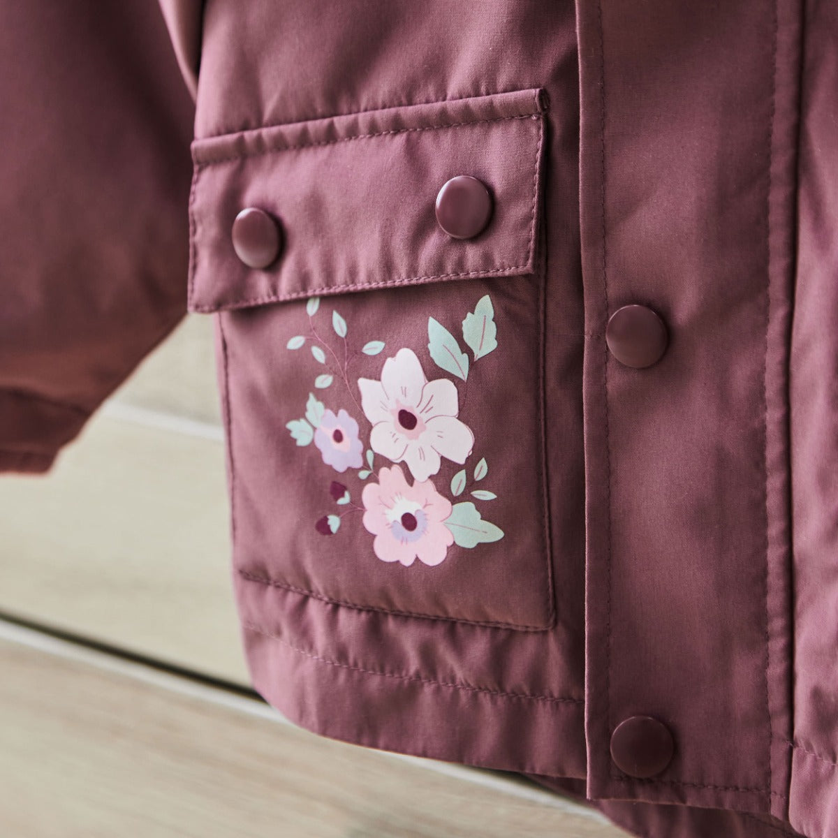 Personalised Plum Floral Raincoat