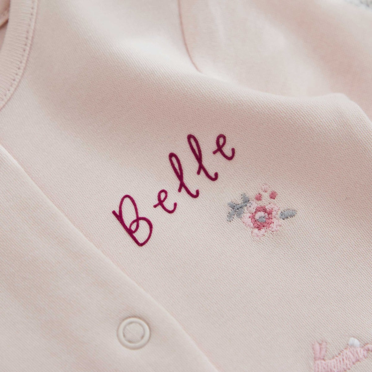 Personalised Pink Bunny Sleepsuit