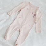 Personalised Pink Bunny Sleepsuit