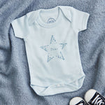 Personalised Blue Star Baby Bodysuit