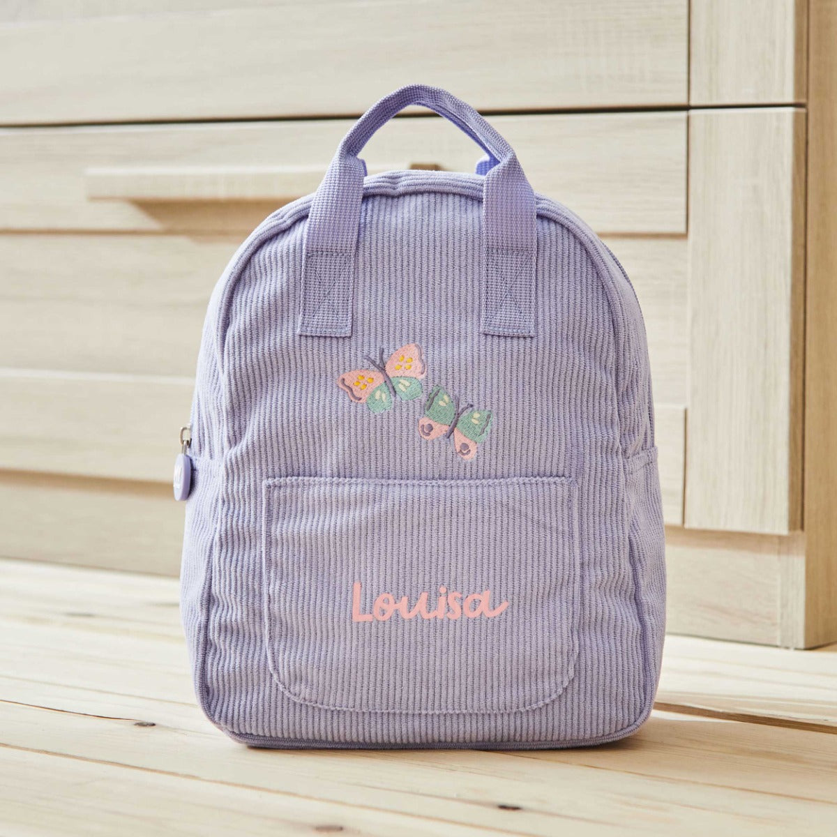  Personalised Butterfly Lilac Mini Cord Backpack